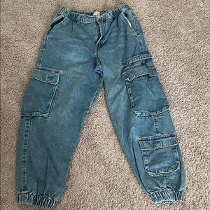 Forever 21 Blue Cargo Jeans